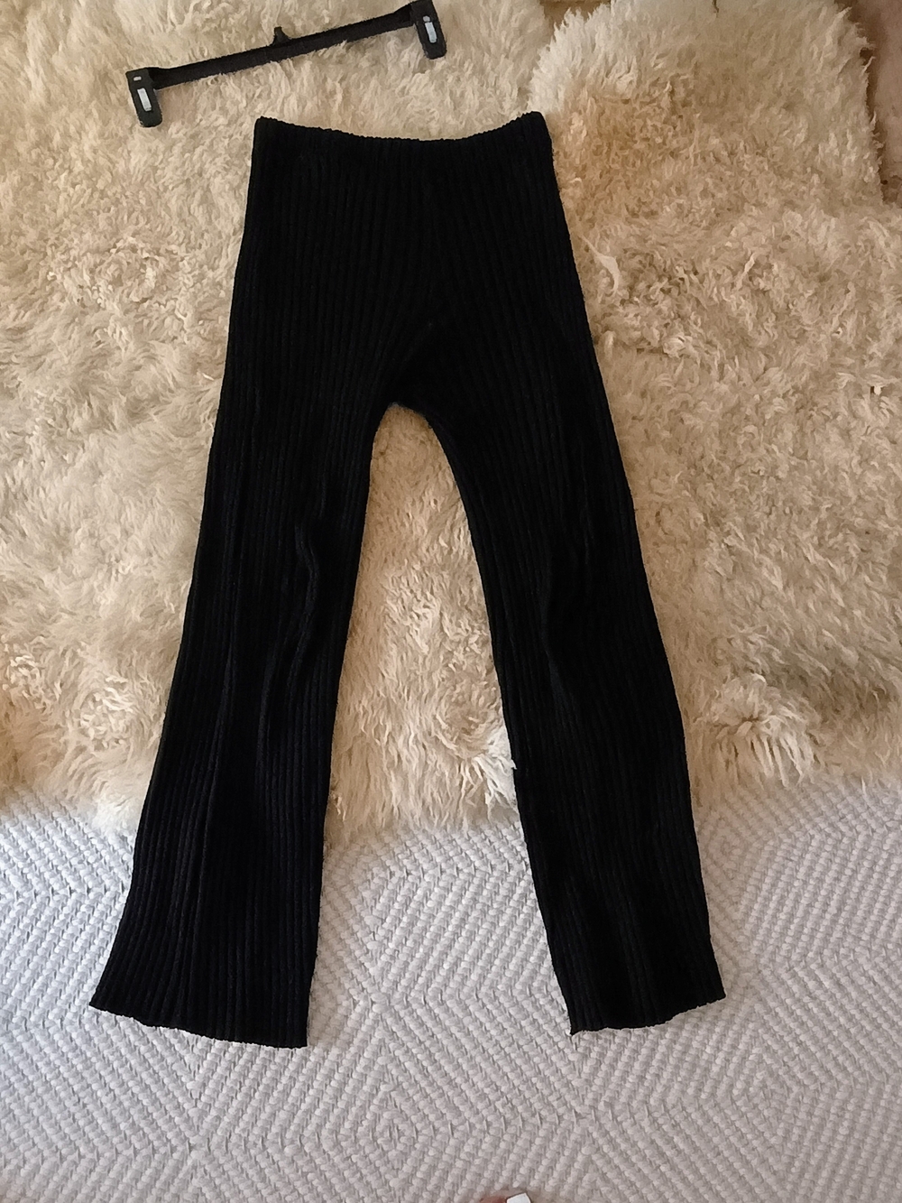 Simon Miller Women's Black Ribbed Pants Leggings